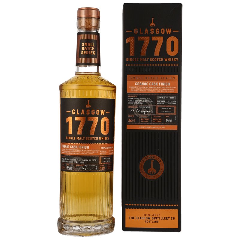 1770 Glasgow 2018/2023 - 5 y.o. - Single Malt Scotch Whisky - Triple Distilled Cognac Cask Finish