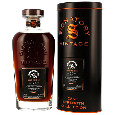 Glenrothes 1995/2025 - 30 y.o. - 1st Fill Oloroso Sherry Butt #933 - Signatory Symingtons Choice