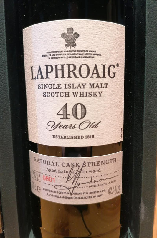Laphroaig 40 Jahre alt, Jahrgang 1960 / Bottle Nr. 801