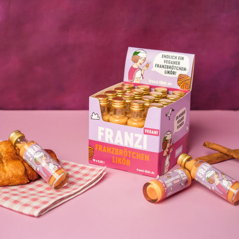Franzi Franzbrötchenlikör Vegan Miniaturbox - VPE: 16x0,02