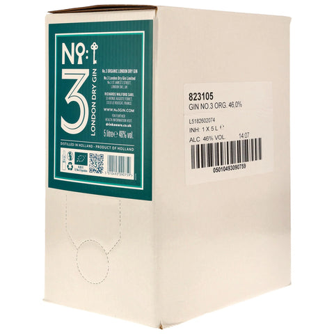 No.3 London Dry Gin - Organic - Bag in Box (BIB) 5 Liter