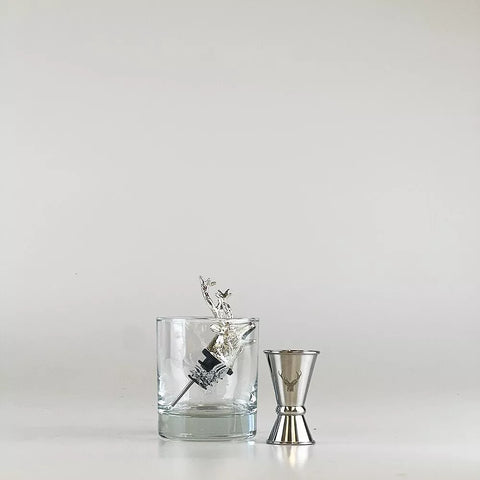 Whisky-Set „Hirsch“ – Glas, Ausgiesser & Messbecher in edler Geschenkbox