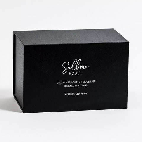 Whisky-Set „Hirsch“ – Glas, Ausgiesser & Messbecher in edler Geschenkbox