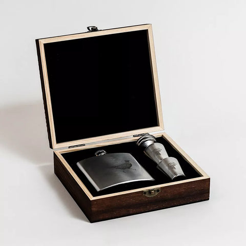 Flachmann-Set „Fasan“ – Für Jäger, Naturliebhaber & stilvolle Geniesser