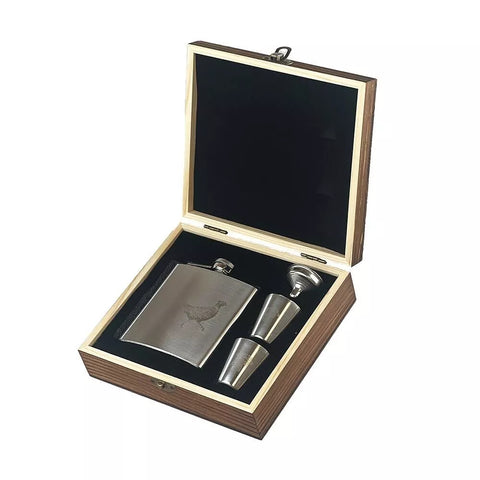 Flachmann-Set „Fasan“ – Für Jäger, Naturliebhaber & stilvolle Geniesser