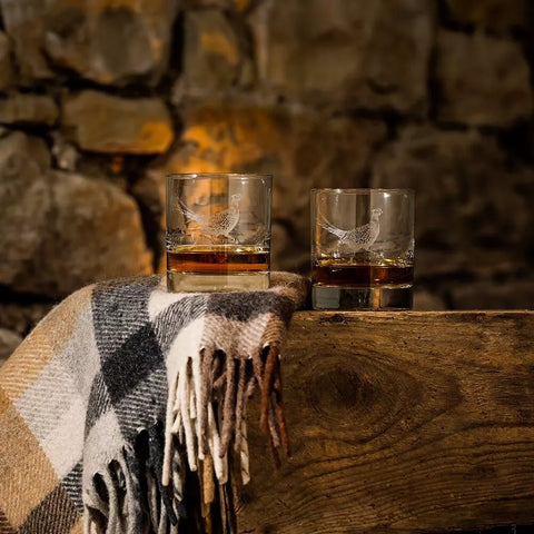 Tumbler Glas-Set „Fasan“ – Stilvoll geniessen wie ein Gentleman
