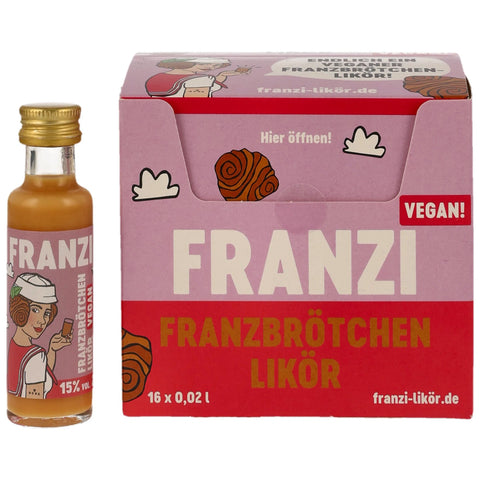 Franzi Franzbrötchenlikör Vegan Miniaturbox - VPE: 16x0,02