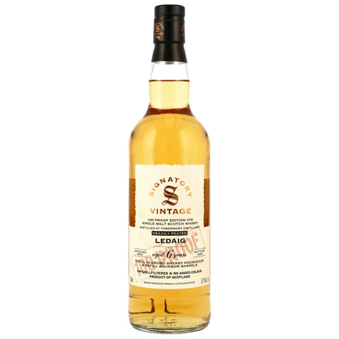 Ledaig 2020/2026 - 6 y.o. - Refill Oloroso Sherry & Bourbon Casks - Signatory 100 PROOF Edition #76