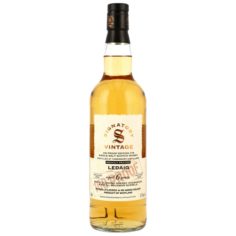 Ledaig 2020/2026 - 6 y.o. - Refill Oloroso Sherry & Bourbon Casks - Signatory 100 PROOF Edition #76 - Auktion