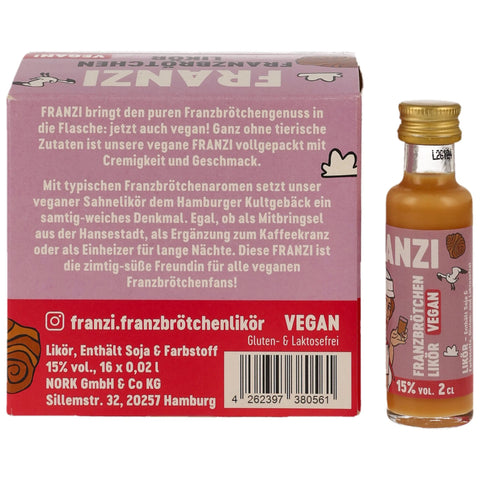 Franzi Franzbrötchenlikör Vegan Miniaturbox - VPE: 16x0,02