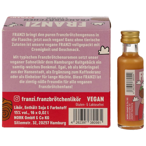 Franzi Franzbrötchenlikör Vegan Miniaturbox - VPE: 16x0,02