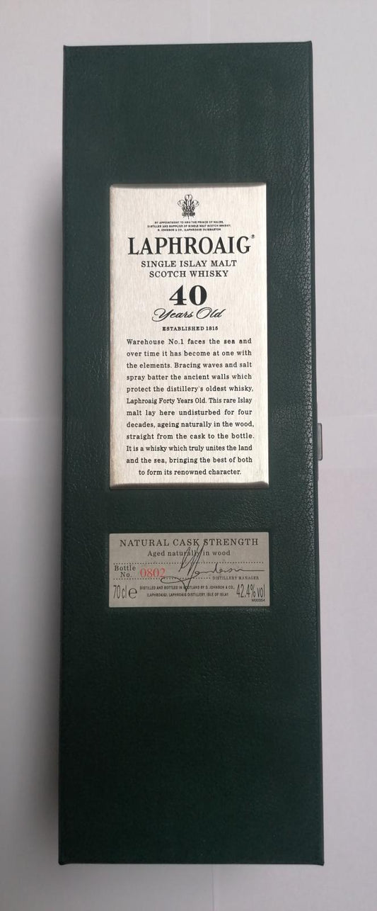 Laphroaig 40 Jahre alt, Jahrgang 1960 / Bottle Nr. 802