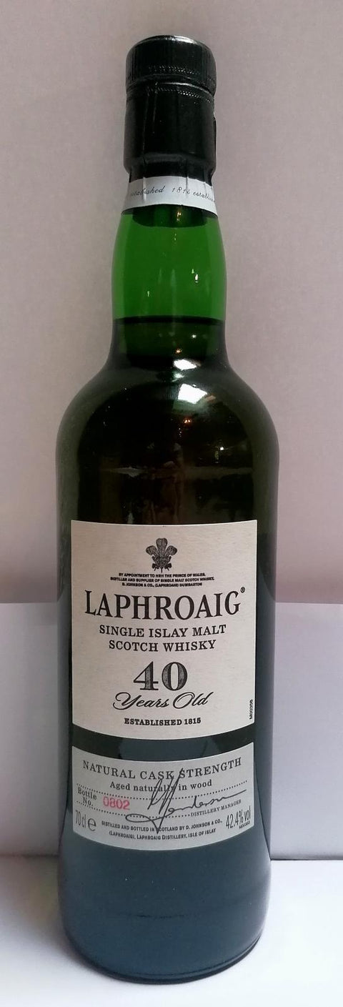 Laphroaig 40 Jahre alt, Jahrgang 1960 / Bottle Nr. 802