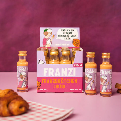 Franzi Franzbrötchenlikör Vegan Miniaturbox - VPE: 16x0,02