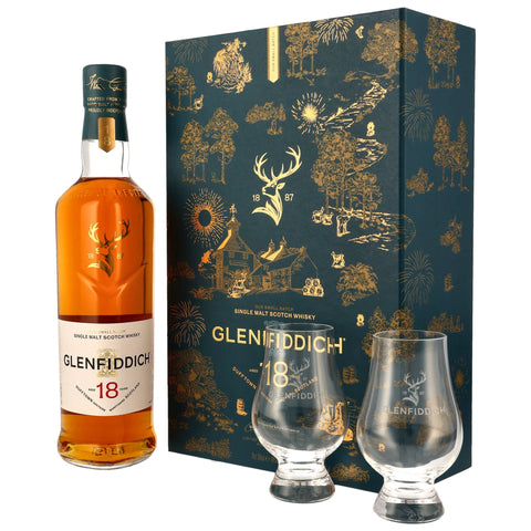 Glenfiddich 18 y.o. Limited Design 2026 mit 2 x Glencairn Glas