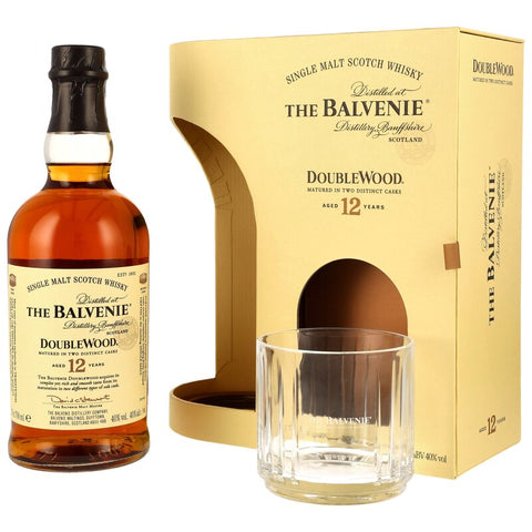 Balvenie 12 y.o. Double Wood + Glas (Tumbler) Neue Ausstattung