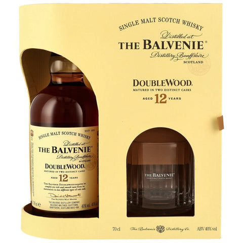Balvenie 12 y.o. Double Wood + Glas (Tumbler) Neue Ausstattung