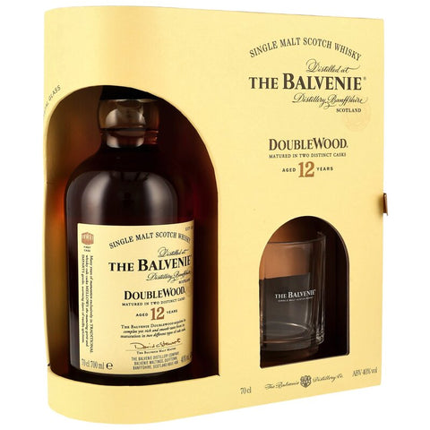 Balvenie 12 y.o. Double Wood + Glas (Tumbler) Neue Ausstattung