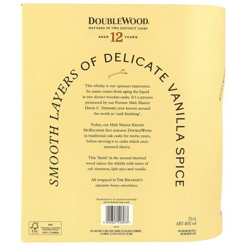 Balvenie 12 y.o. Double Wood + Glas (Tumbler) Neue Ausstattung
