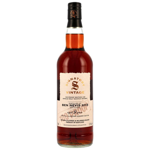 Ben Nevis 2015/2025 - 9 y.o. - 1st Fill Oloroso Sherry Butts - Signatory 100 PROOF Edition #48