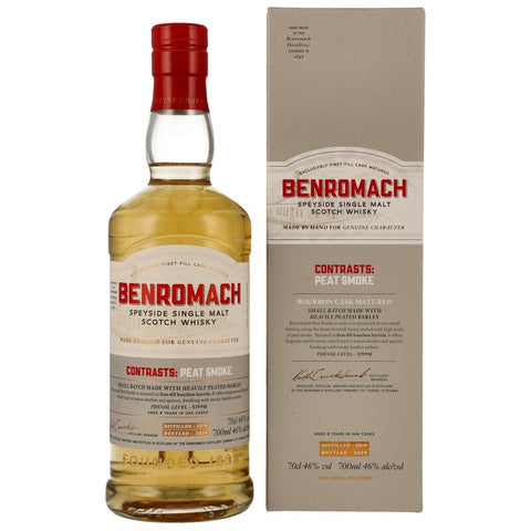 Contrastes Benromach : Fumée de tourbe - 2014/2024 - Fût de bourbon