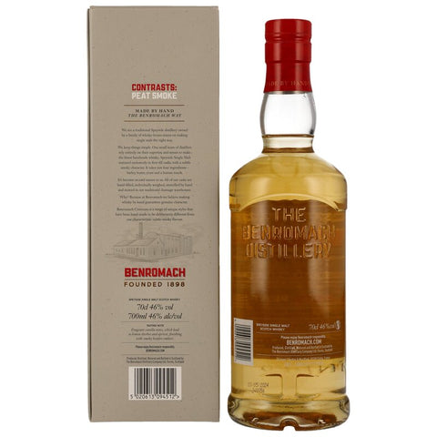 Contrastes Benromach : Fumée de tourbe - 2014/2024 - Fût de bourbon