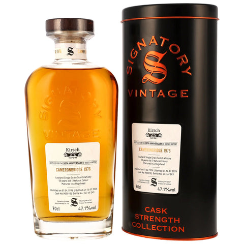 Cameronbridge 1976/2026 - 50 y.o. - Single Grain - Hogshead #900010 - Sig CS - 50th Anniversary Kirsch Import