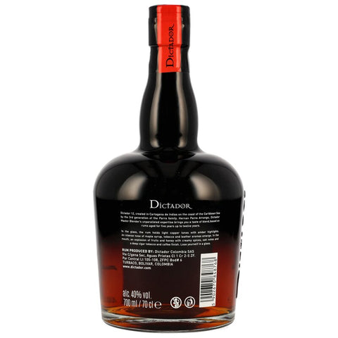 Dictador 12 y.o. Ron Colombiano - mit Korken