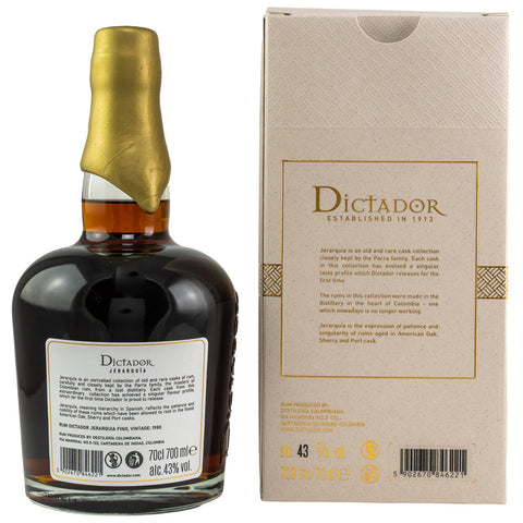 Dictador Jerarquia Fino Sherry Casks 1980/2020 - 40 yo
