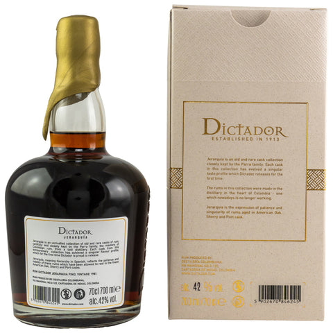 Dictador Jerarquia Fino Sherry Casks 1981/2020 - 39 yo