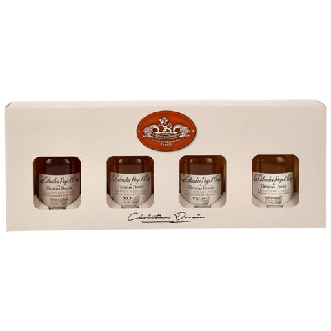 Christian Drouin Calvados Tasting Set 4x0,05l (Hors d'age, Reserve, VSOP,XO)