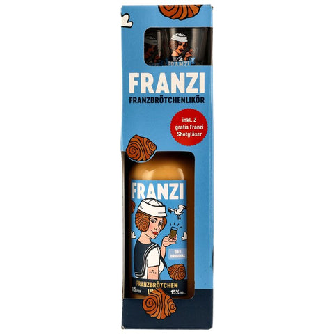 Franzi Franzbrötchen liqueur + 2 shot glasses