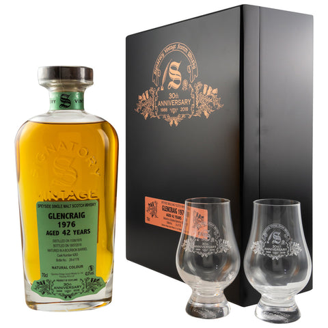 Glencraig 1976/2018 Sig 30th Anniversary + 2 glasses #4283