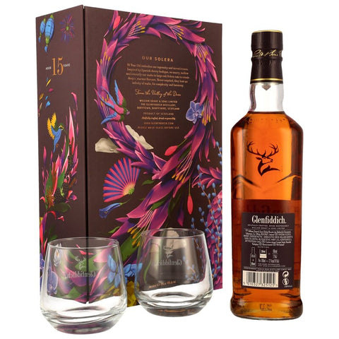 Glenfiddich  Solera 15 y.o. + 2 Gläser Neue Ausstattung