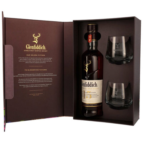 Glenfiddich  Solera 15 y.o. + 2 Gläser Neue Ausstattung