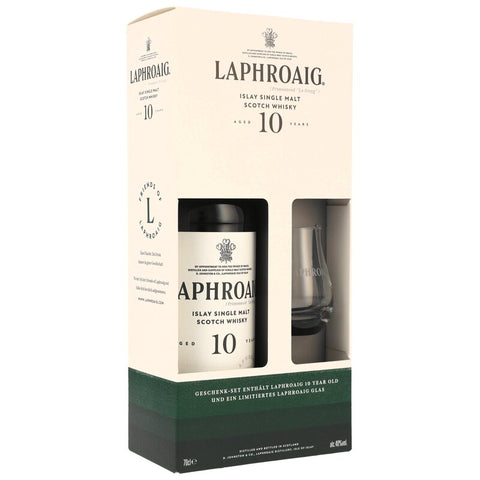 Laphroaig 10 y.o. mit 1 Glas - Neue Ausstattung 