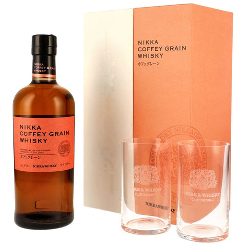 Nikka Coffey Grain Whisky mit 2 Gläsern