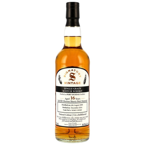 Port Dundas 2008/2024 - 16 y.o. - 2nd Fill Oloroso Butts #585867+585868 Sig un-chill Single Grain