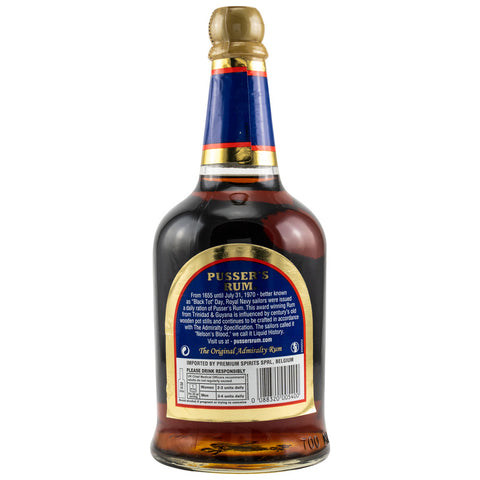 Pussers Rum British Navy - Mélange original de l'Amirauté (Étiquette bleue)