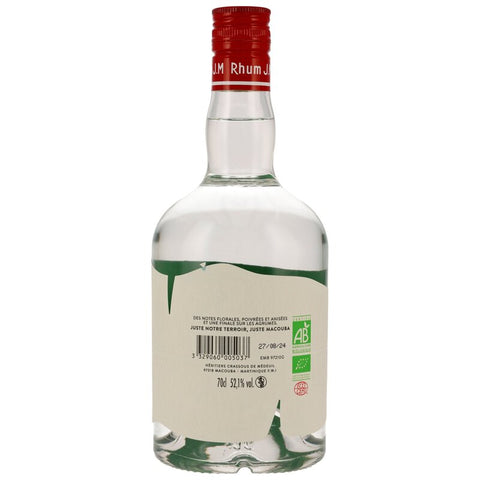 Rhum JM Blanc Agricole Juste Macouba ORGANIC
