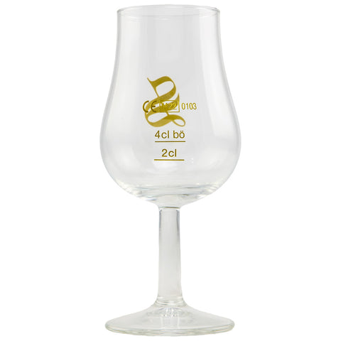 Signatory Tasting Glas Form Tulpe mit 2/4cl Eichstrich mit Aufdruck ohne Deckel