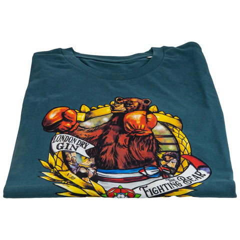 The Fighting Bear Gin T-Shirt - petrol