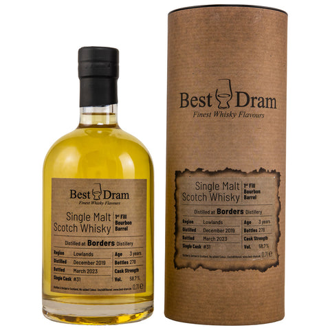 Borders Distillery 2019/2023 - 3 y.o. - 1st Fill Bourbon Barrel #31 (Best Dram)