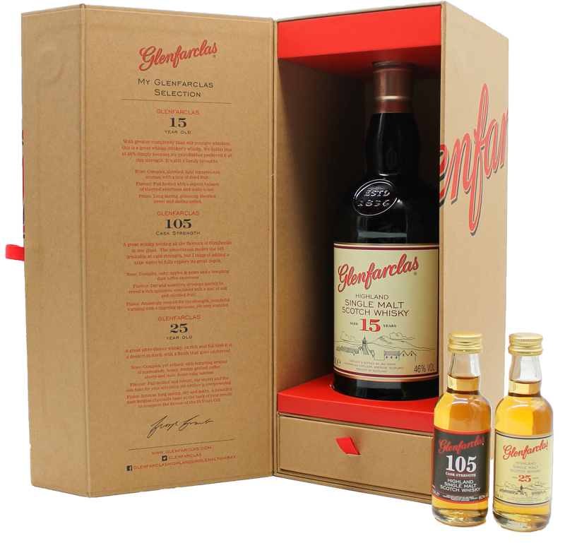 Glenfarclas Tasting Pack 15yo: 105 Cask Strength 50ml, 25yo 50ml